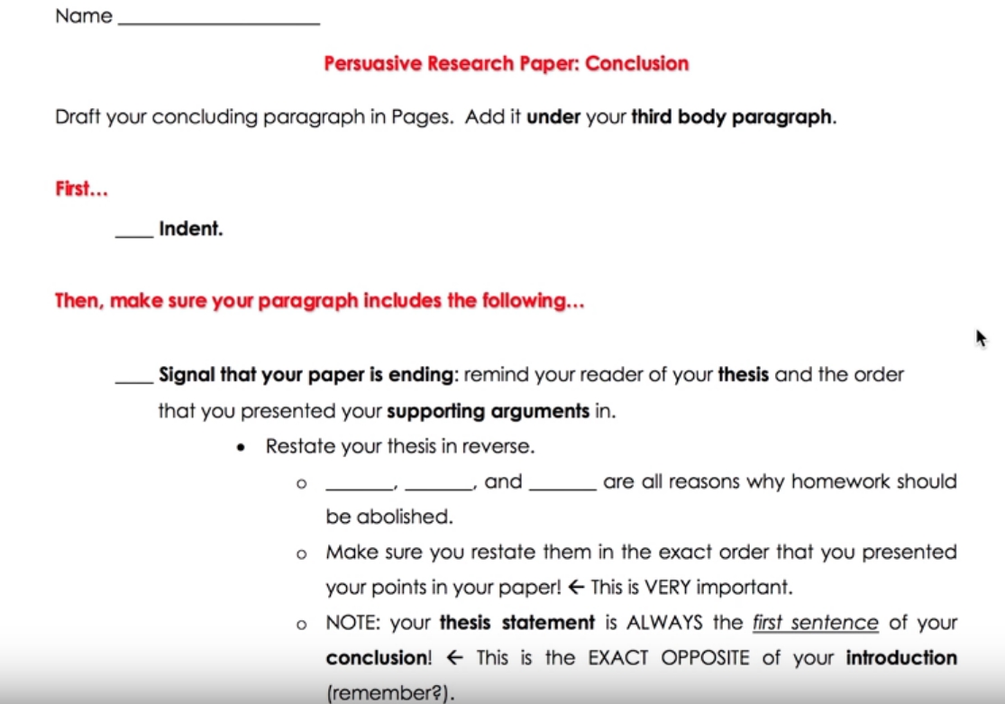 Help Writing Conclusions Research Paper - 19. The Conclusion