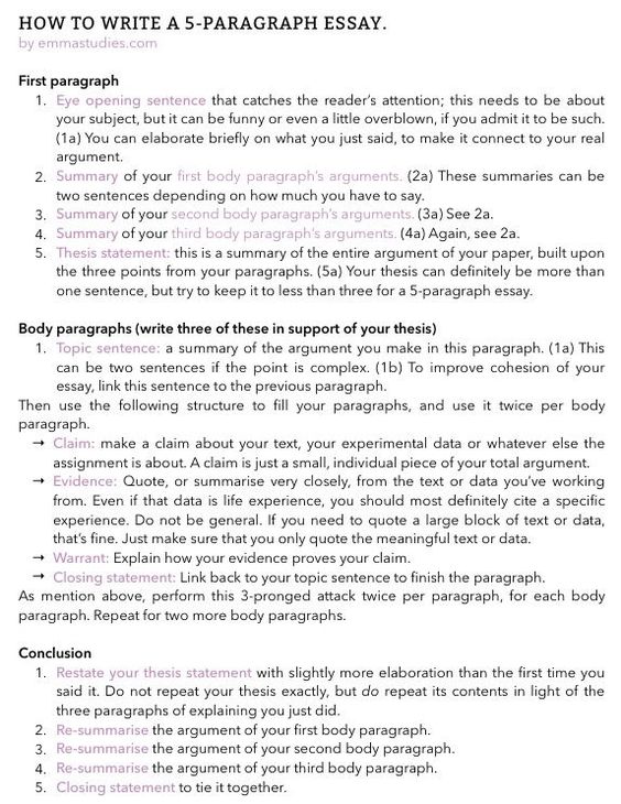 what to write in a 5 paragraph essay