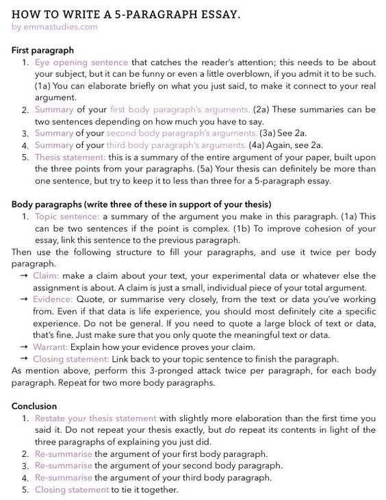 how to write a 5 paragraph essay easy